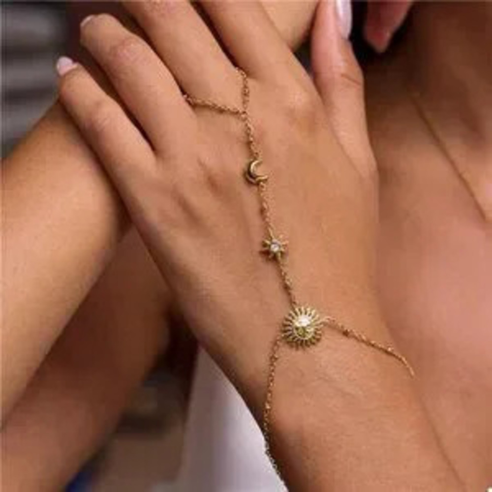 18K Gold-Plated Chain Sun Bracelet